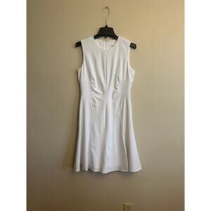 Calvin Klein White Sleeveless Fit & Flare Dress Size 6